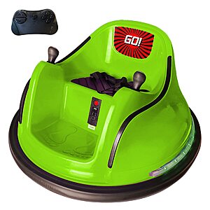 The Bubble Factory Kids Electric Bumper Car w/ Lights, Music, & Remote Control (Green, Pink) $85 + Free Shipping