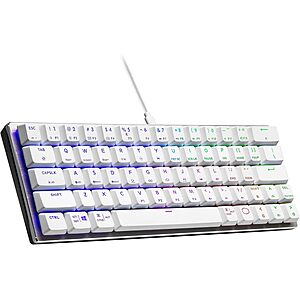 Cooler Master SK620 Wired 60% Low Profile RGB Mechanical Gaming Keyboard: Red Switches (Silver White) $25 + Free Shipping w/ Prime or on $35+