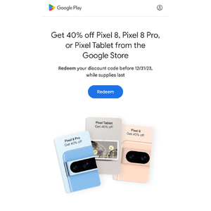 Google Play Store Gold/Platinum members - Pixel Devices 40% off