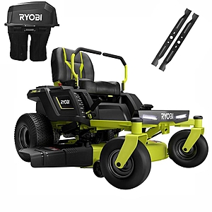 RYOBI 42 in. 75 Ah Battery Electric Riding Zero Turn Mower and Bagging Kit-RY48ZTR75-1A for $3850 at Home Depot online - $3850