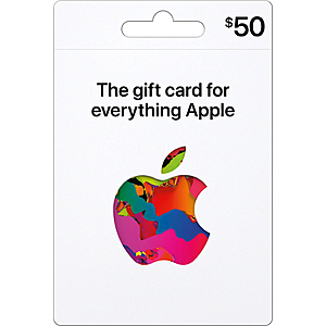 $50 Apple Gift Card (Physical or Digital) + $5 Best Buy eGift Card - $50