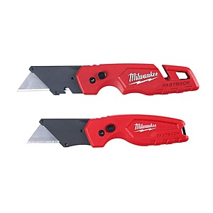 2-Pack Milwaukee Fastback Folding Utility Knife Set $15 + Free Shipping ~ Home Depot