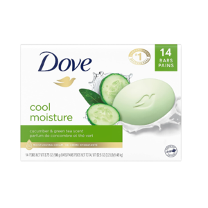 14-Ct 3.75-Oz Dove Cool Moisture Beauty Bar (Cucumber & Green Tea Scent) $11.80 w/ Subscribe & Save