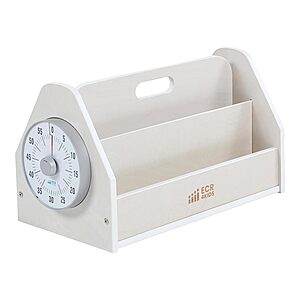 ECR4Kids Classroom Furniture: Double-Sided Book Caddy w/ Countdown Timer (White) $27.95 & More