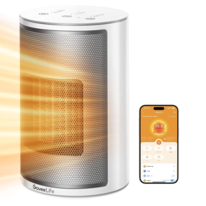 GoveeLife Smart Space Heater for Indoor Use, 1500W Fast Electric Heater with Thermostat, Wi-Fi App & Voice Remote Control, $29.99