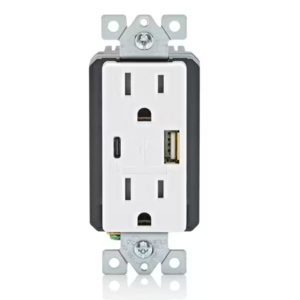 Leviton 15A Tamper Resistant Type A/C 3.6A 18-Watt USB Outlet (2-pack) $19.97