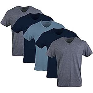 5-Pack Gildan Men's V-Neck T-Shirts (various) $11.50