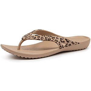 Crocs Women's Kadee Ii Graphic Flip Flops | Sandals (Leopard/Tan) $18.70 + Free Ship w/Prime