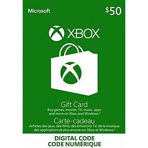 $50 Xbox Gift Card (Digital Delivery) $39