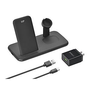 Monoprice 3-in-1 Wireless Charging Stand, Bundled with QC3.0 Wall Charger $15.29 + Free Ship