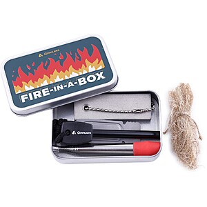 Coghlan's Fire-in-a-Box / Fire Starter (Magnesium Bar, Flint, Bellow & More) $7.49 + Free Shipping w/ Prime or on $35+
