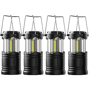 4 Pack Lichamp LED Camping Lanterns, Battery Powered Super Bright $11.49 + Free Ship w/Prime or on orders $35+