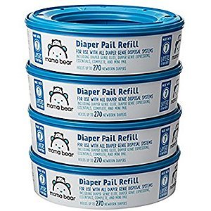 Prime Members: 4-Count (270ct. ea) Mama Bear Diaper Pail Refills for Diaper Genie Pails $15.99 5% (as low as $13.99) AC w/s&s