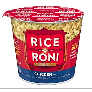 12-Count Rice a Roni Cups: Chicken $9.36, Creamy Four Cheese $9.43 AC s&s