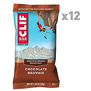 12-Pack of 2.4oz Clif Energy Bars (Chocolate Brownie) or (Chocolate Chip Peanut Crunch) $6.92 w/ S&S + Free S/H