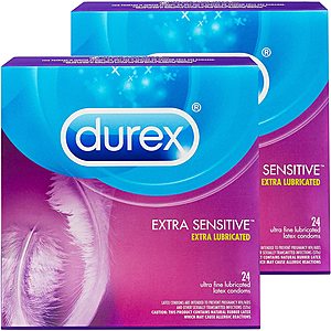 Durex Condoms: 48-Ct Durex Extra Sensitive & Extra Lubricated Condoms $9.50 after $3 Rebate