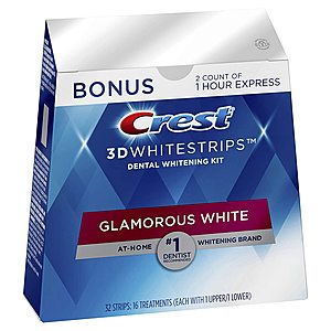 16-Treatment Crest 3D Whitestrips Glamorous White, Teeth Whitening Kit + Bonus $25.99 AC w/s&s