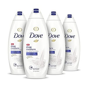 4-Pack 22oz. Dove Nourishing Body Wash (Deep Moisture) $12.80 w/s&s - Amazon