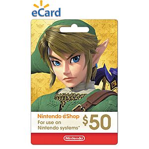 $50 Nintendo eShop Gift Card [Digital Code] - 10% Off $45 - Walmart
