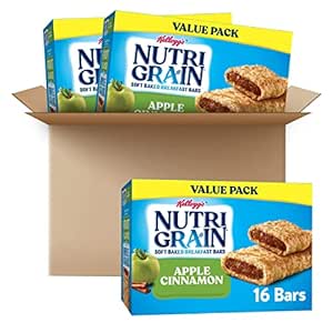 (3 Boxes, 48 Bars) Nutri-Grain Soft Baked Breakfast Bars, Made with Whole Grains, Kids Snacks, Value Pack, Apple Cinnamon $13.45