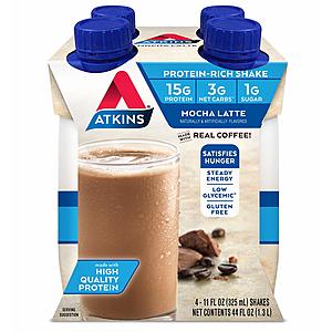 Multi-packs 11oz Atkins Protein-Rich Shake (various flavors) $4.55 (4-pack) or $7.97 (8-pack) w/ S&S FS