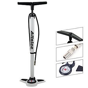 Bicycle Pump, Large Gauge 160 PSI Alloy Aluminum Floor Bike Pump with Pressure Gauge for Road Mountain Bike Tire, Presta to Schrader Valves + Ball Needle $23.39 FS w/Prime