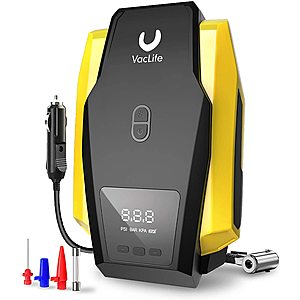 VacLife DC 12V Portable Air Compressor for Car Tires & Other Inflatables $14 + Free Shipping