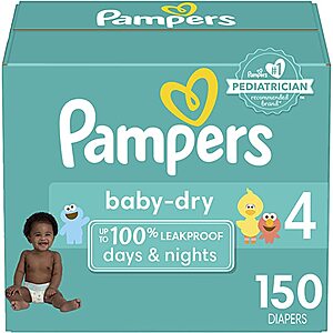 Select Baby Diapers: Buy 2, Save $15: Pampers Baby Dry Diapers: 300-Ct Size 4 $66.70 & More w/ Subscribe & Save + Free S/H