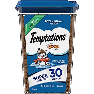 30-Oz Temptations Classic Crunchy and Soft Cat Treats (Various) $9.70 & More w/ Subscribe & Save