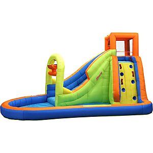 8' Height BANZAI Plummet Falls Adventure Slide Inflatable Outdoor Backyard Water Slide Splash Bounce Climbing Toy $240 + Free Shipping