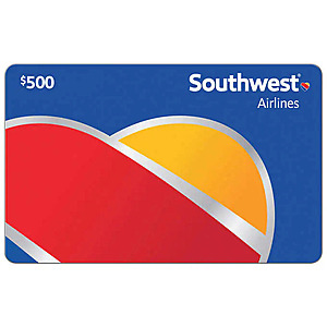 Southwest Airlines: $500 eGift Card $430 from Costco.