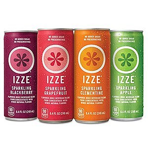 24-Pack of 8.4oz IZZE Sparkling Juice (Variety Pack) $7.39 with S&S