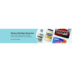 Prime Members: Additional Savings on Prime Pantry Purchases  $10 off $40 & More w/ Prime Pantry Membership Trial