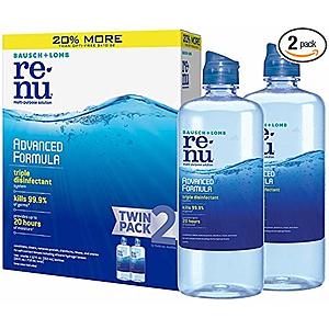 2-Pack of 12oz Bausch + Lomb ReNu Contact Lens Solution $8.29 or less w/ S&S + Free S&H & More