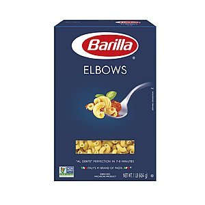 8-Pack 16oz Barilla Pasta (Elbows) $6.40 w/ S&S + Free S&H