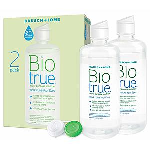 Select Amazon Accounts: 2 pack 10 oz Biotrue Contact Solution $10.18 or less + FS with S&S