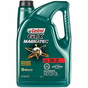 Castrol GTX MAGNATEC 0W-20 5W-30 Full Synthetic Motor Oil, 5 Quart $18.22 with SS from Amazon