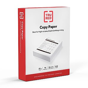 500 Sheets 8.5"x11" Copy Paper (20 lbs., 92 Brightness) $3 + Free Store Pickup at Staples or Free Shipping w/ Orders $25+