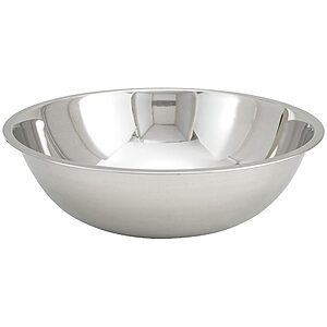 Winco Stainless Steel Mixing Bowls: 16-Quart $8.59 or 20-Quart $9.62 + Free Shipping w/ Prime or on Orders $35+