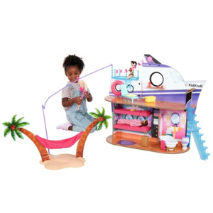 KidKraft Luxe Life 2-in-1 Wooden Cruise Ship and Island Doll Play Set with 18 Accessories $25 + Free S&H w/ Walmart+ or $35+