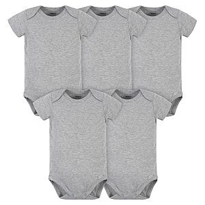 5-Pack Gerber Unisex Baby Onesies (Various Sizes, Heather Gray) $10 + Free Shipping w/ Prime or on $35+