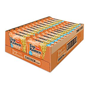 24-Count 3-Oz Nissin Top Ramen Noodle Soup (Chicken Flavor) $5.93 w/ S&S + Free Shipping w/ Prime or $35+