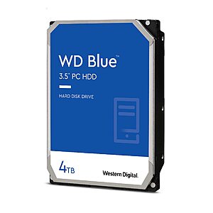 Western Digital 4TB WD Blue PC Hard Drive HDD - 5400 RPM, SATA 6 Gb/s, 256 MB Cache, 3.5" - WD40EZAZ $48.85