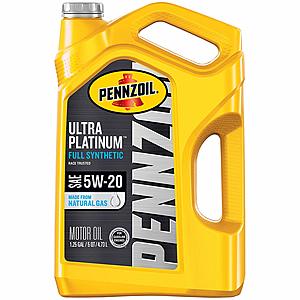 Pennzoil Ultra Platinum 5W-20 5Qt $14.97 AR Free Shipping or Store Pickup