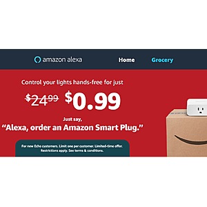 Amazon Smart Plug for $1 via Alexa if you are qualified (YMMV) $0.99