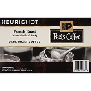 Peet's Coffee French Roast, Dark Roast, 54 Count Single Serve K-Cup Coffee Pods for Keurig Coffee Maker $22