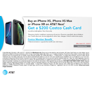 Costco In-Store Offer: AT&T IPHONE/SAMSUNG BOGO (Bill Credit) + $200 Costco Cash per device *New line required*