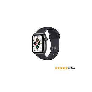 Apple Watch SE [GPS 40mm] Smart Watch w/ Space Grey Aluminium Case with Midnight Sport Band. Fitness & Activity Tracker, Heart Rate Monitor, Retina Display, Water Resista - $229.99