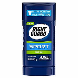 Right Guard Sport Antiperspirant Deodorant Invisible Solid Stick, Fresh, 2.6 Ounce (Pack of 6) with subscribe and save $7.49