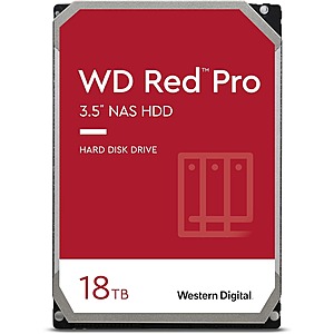 18TB Western Digital WD Red Pro 3.5" 7200 RPM NAS Internal Hard Drive 2 for $550 + Free Shipping
